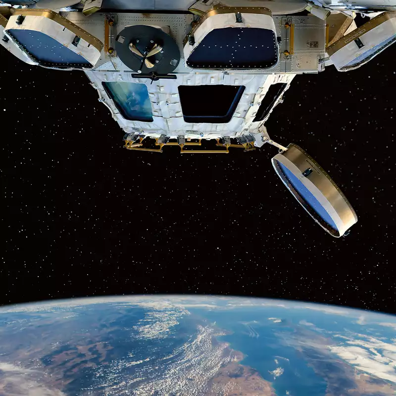 The International Space Station hovering above the earth